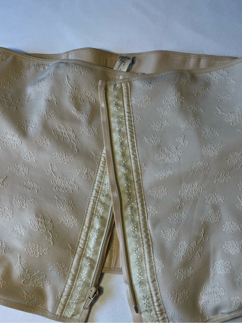 🔥 Vintage SENSE Nude Beige Floral Corset Waist Cincher Size 40